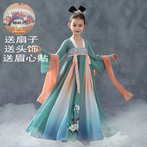 Kids Costumes Lace Princess Tang Suit Hanfu Chinese Traditional Dress Cosplay - Bild 13 von 14