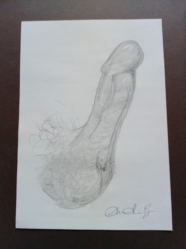 Original Fine Art Pencil Drawing Male Nude Flaccid Penis NSFW Fine Grain Paper - Picture 4 of 24