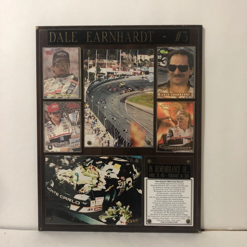 Placa Nascar en memoria de 1961-2001 Dale Earnhardt 1 cuarto del cielo Foto 2 de 4