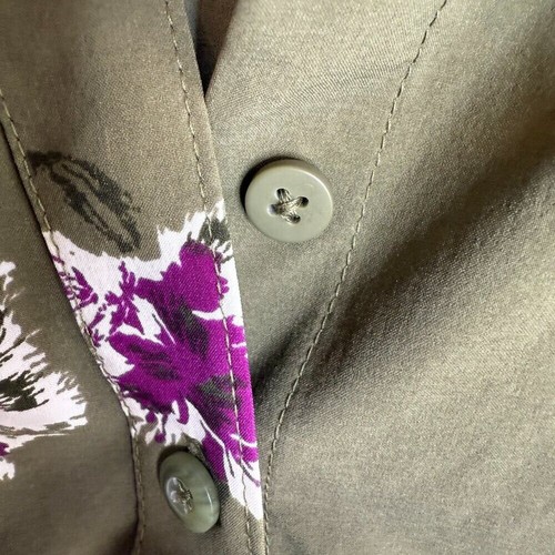 Duluth Outdoor Women's XL Tunic Purple Floral Long Sleeve Green Garden Earthcore - Picture 9 of 12
