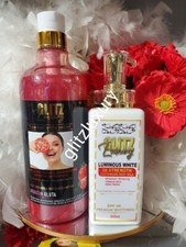 2pc.Glitzluxury LUMINOUS WHITE 3x body milk  Booster whitening shower gel     