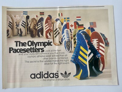 1976 Adidas Olympic Pacesetters Shoes Original Print Ad Vintage