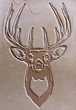 ACRYLIC Leather Embossing Stamp - BIG HORNED BUCK DEER -  for Veg Tanned Leather