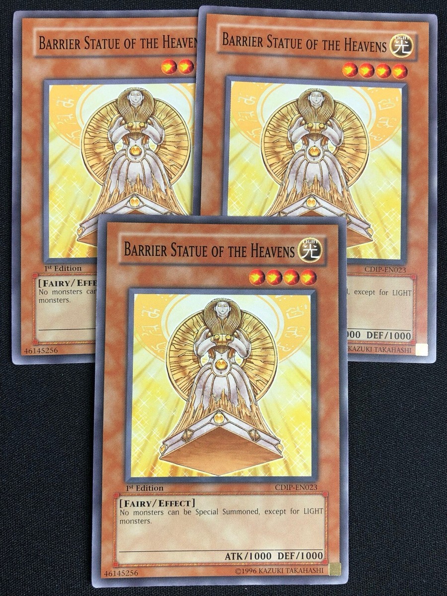 YUGIOH BARRIER STATUE OF THE HEAVENS CDIP-EN023 1ST COMMON X3 (NM)