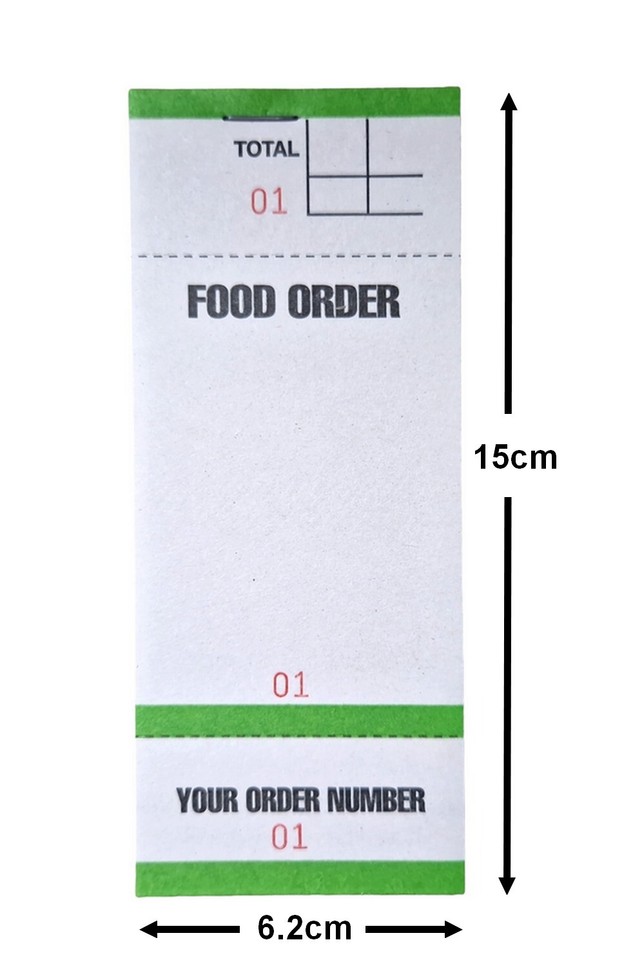 Sample Order Pad Food Order Pads Restaurant drink Numbered Takeway Bar cafe Waiter BF84 ...