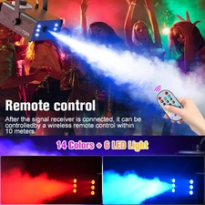 1500W Fog Smoke Machine 6LED RGB Light Fogger 18000cu.ft/min Portable Remote USA