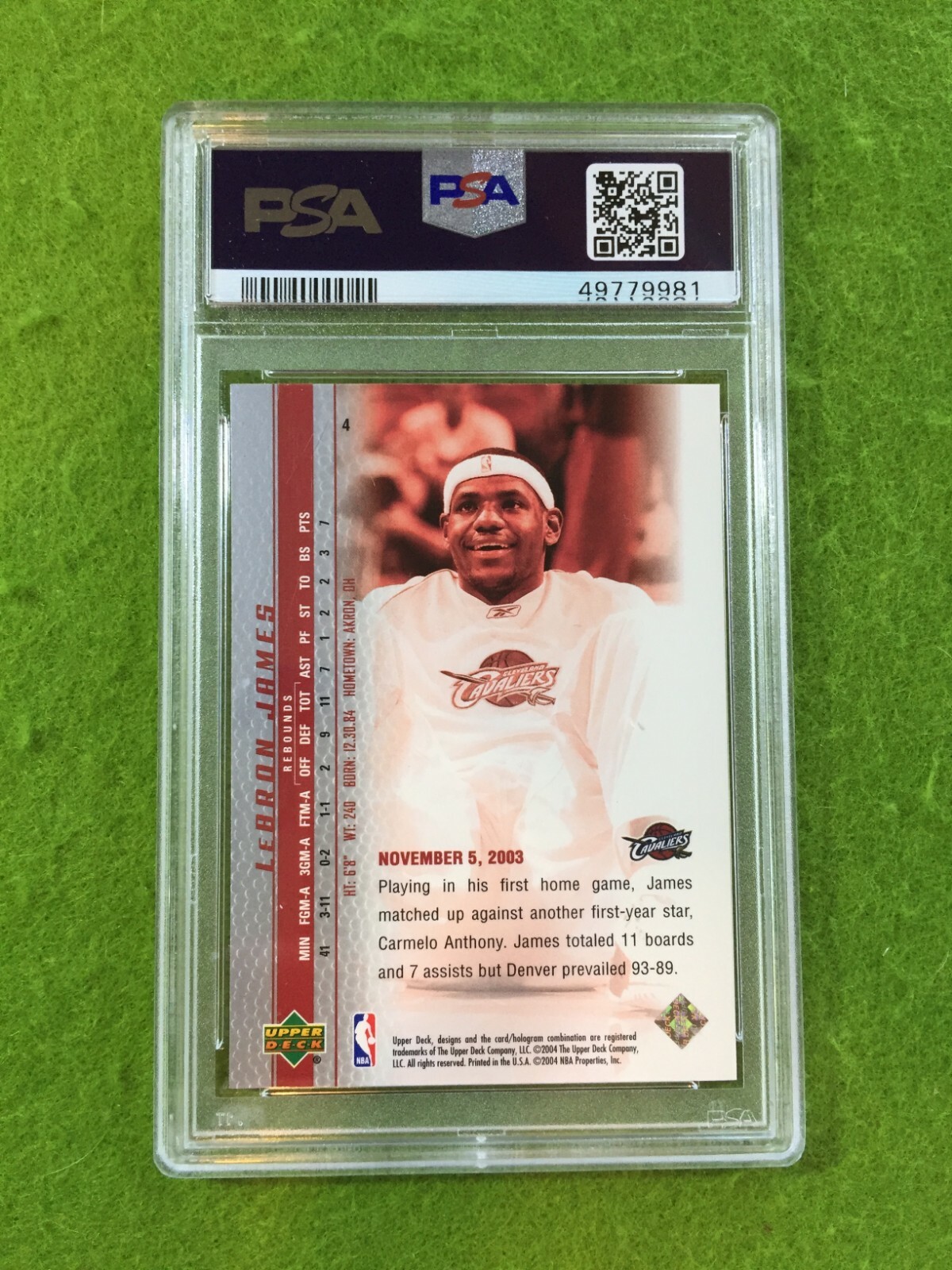 LEBRON JAMES PSA 9 ROOKIE CARD CAVALIERS 2003-04 Upper Deck BOX SET Lakers view 2