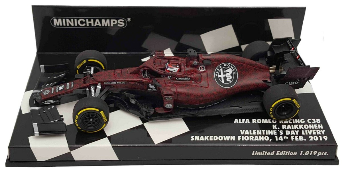 Minichamps 1/43 Kimi Raikkonen Valentines Day Shakedown 2019 ALFA