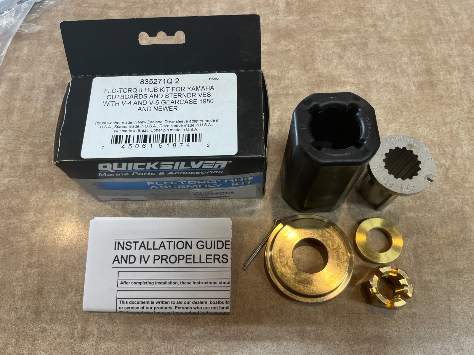 Mercury Quicksilver Flo Torq 2 Hub Kit 835271Q2 for V6 & V8 Yamaha for