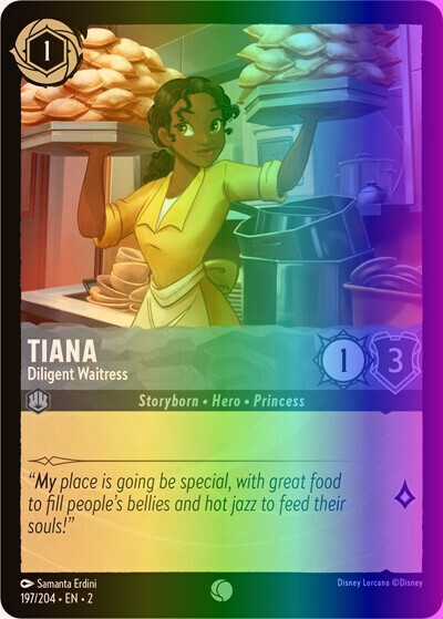 Lorcana Tiana - Diligent Waitress (197/216) Rise of the Floodborn NM FOIL