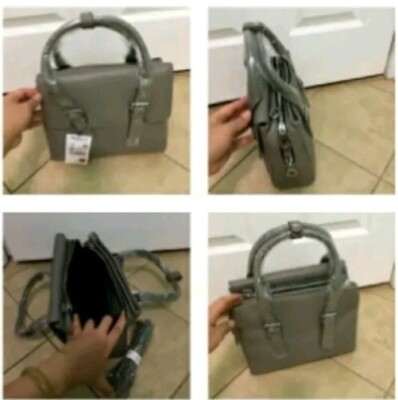 Zara Mini Kleine Elegante Tasche Bag Grau Neu Mit Etikett
