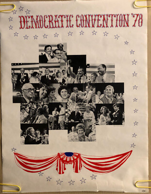 democratic convention 1978 political collage parties poster