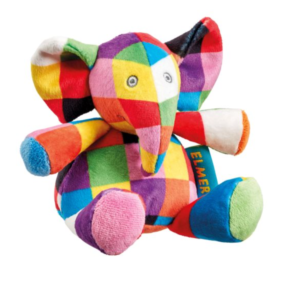 Elmer Elephant Rattle Soft Plush Toy New Baby Girl Boy Shower Christening Gift