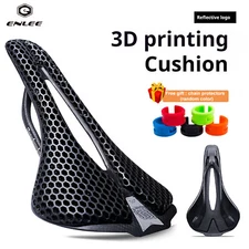 ENLEE 3D Printed Bicycle Saddle Road Bike Comfortable Breathable Cushion Seat