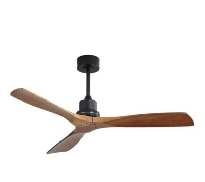 Sofucor 52  Steel Curved Wood Ceiling Fan without light With Remote Control