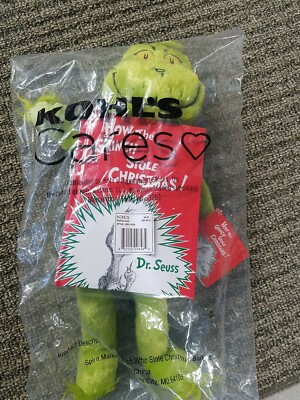 Dr Seuss Grinch Stole Christmas Plush Book Set Unopened Kohl's/Kohls  Cares