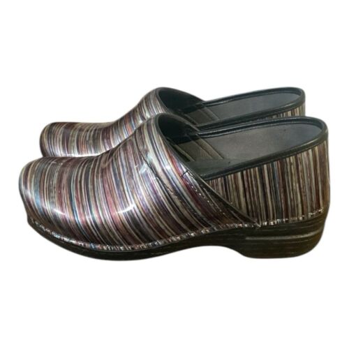Women's Dansko XP Professional striped, patent leather clogs, size 40 (9.5-10)