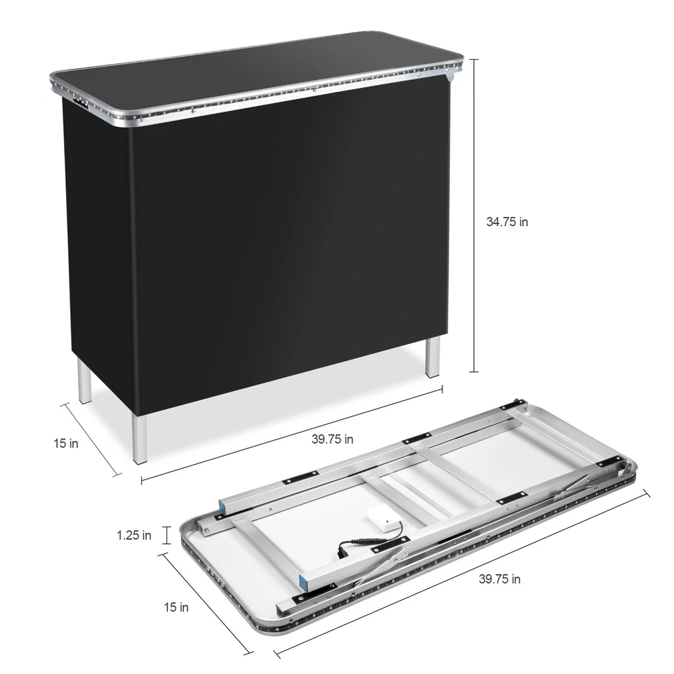 Barra de Luz Portátil Mesa Sincronización de Música Mesas de Fiesta con Tira de Luz LED Remoto RF Foto 4 de 4