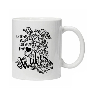 Welsh Cymru Neuheit Tasse Becher Geschenk Celtic Home is Where The Heart is Wales in Schachtel