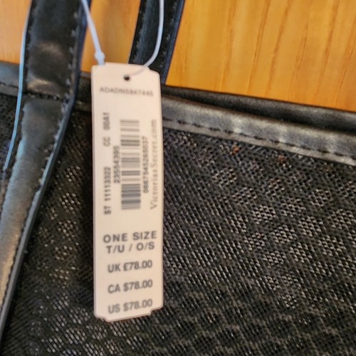 Victorias Secret Bolso de Playa de Malla Negro Gimnasio Bolso de Mano Fin de Semana Viaje Compras - Imagen 5 de 7