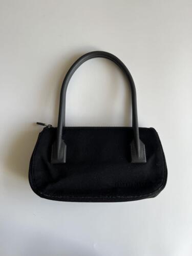 1998 MIU MIU Canvas Black Vintage Women's Handbag With Dust Bag From JP