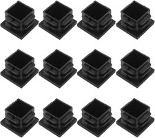 12 Pack 3/4" Square Plastic Plugs, Black Tubing End Caps Plugs Insert for Square