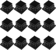 12 Pack 3/4" Square Plastic Plugs, Black Tubing End Caps Plugs Insert for Square