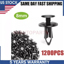1200 SET 8mm Hole Plastic Bumper Clips Fender Push in Fastener Rivets Retainer