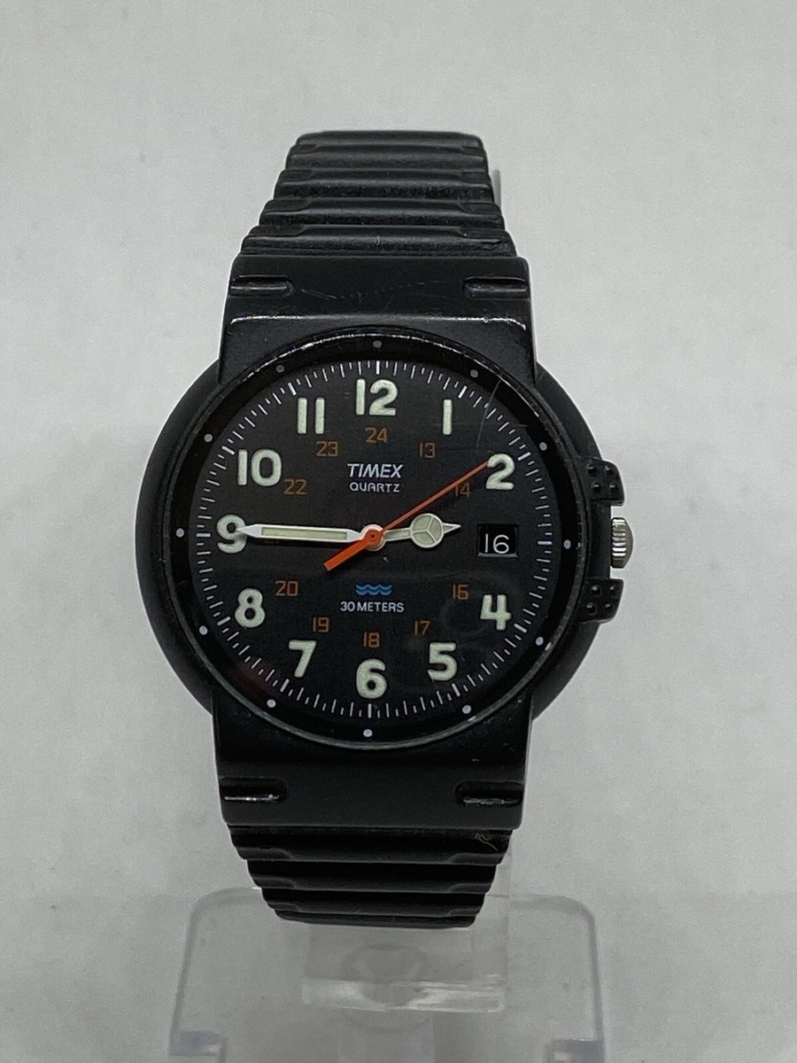 Vintage 1995 TIMEX Mens 36mm Quartz Watch Date Black New Vintage 1995 TIMEX Mens 36mm Quartz Watch Date Black New