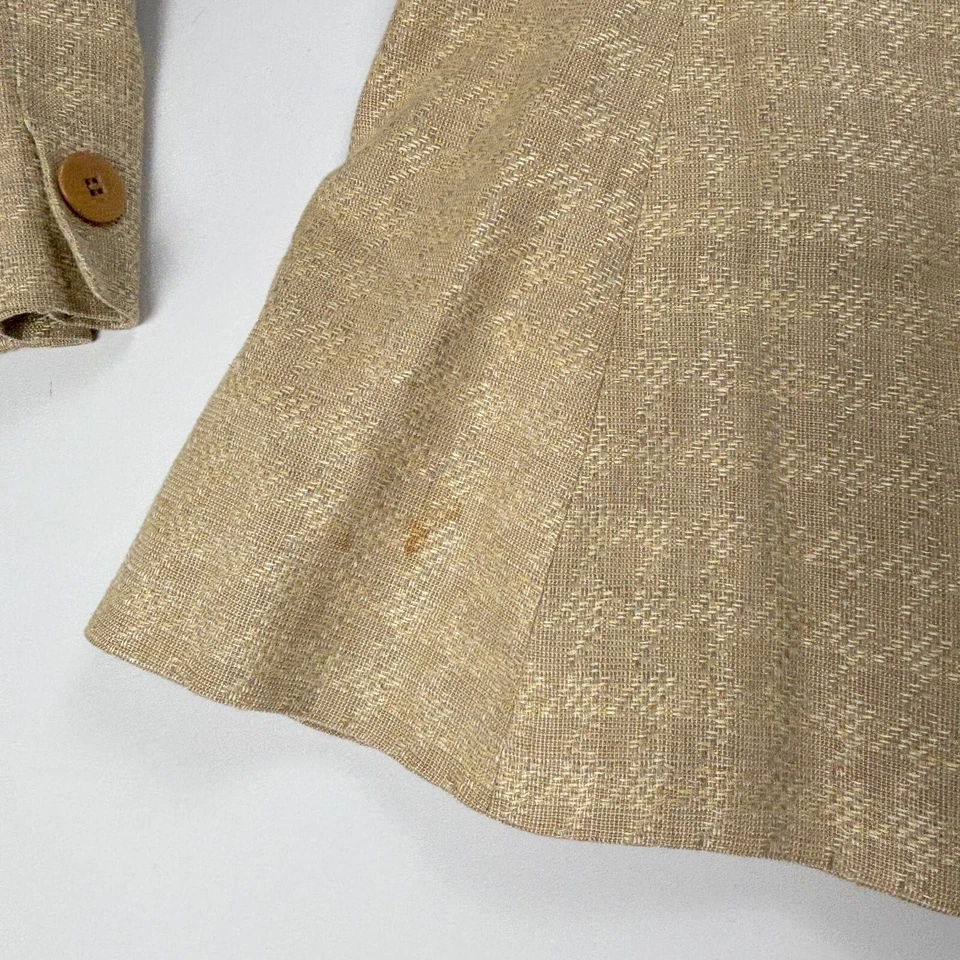 Traje Blazer Mujer Giorgio Armani Beige Talla 8 (18" x 27.25") Negocios Trabajo Italia Foto 3 de 4