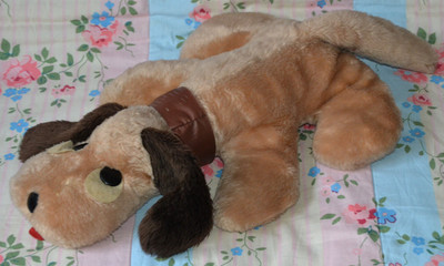 Vintage C&A Baby Club Hund Schlappohren liegend Stofftier Plüschtier - 1974 - 20 Zoll