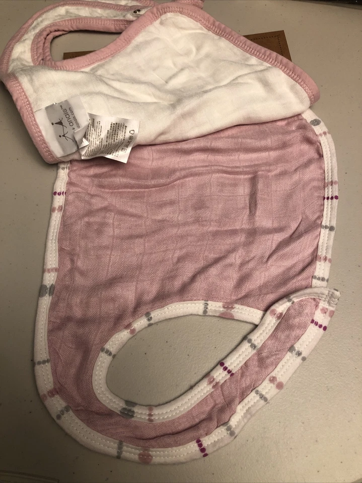 Babador de pressão Aden + Anais bambu rosa (3 por pacote) - Imagem 3 de 4