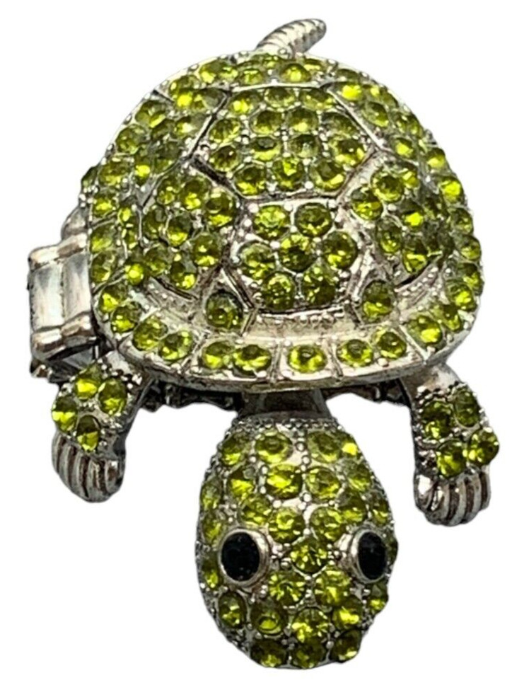Turtle Tortoise Statement Ring Stretch Band Silve… - image 3