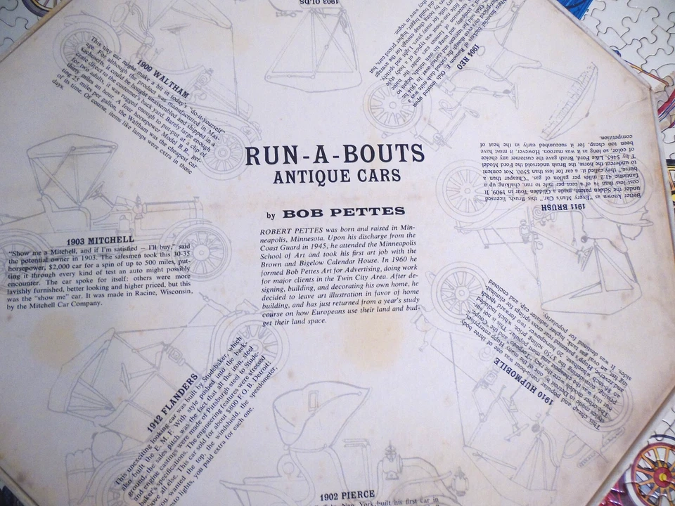 Rompecabezas Springbok octágono "Run-A-Bouts" con caja de colección '67 EE. UU. Puzzle fiesta Foto 4 de 4