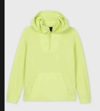 Boys' Fleece 1/4 Zip Pullover Hoodie Sweatshirt All in Motion Lime M 8/10 Yellow