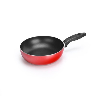 Nutrichef 10 Inch Red Fry Pan -Heat Resistant Lacquer Outside (Medium)