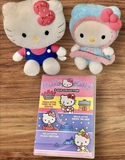 Hello Kitty Sanrio 2 Plushies Bundle Bows Dress Overalls 3-DVD Collection READ 