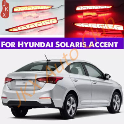For Hyundai Solaris Accent 2017-20 LED Rear Bumper Brake Light Reflector Lamp s