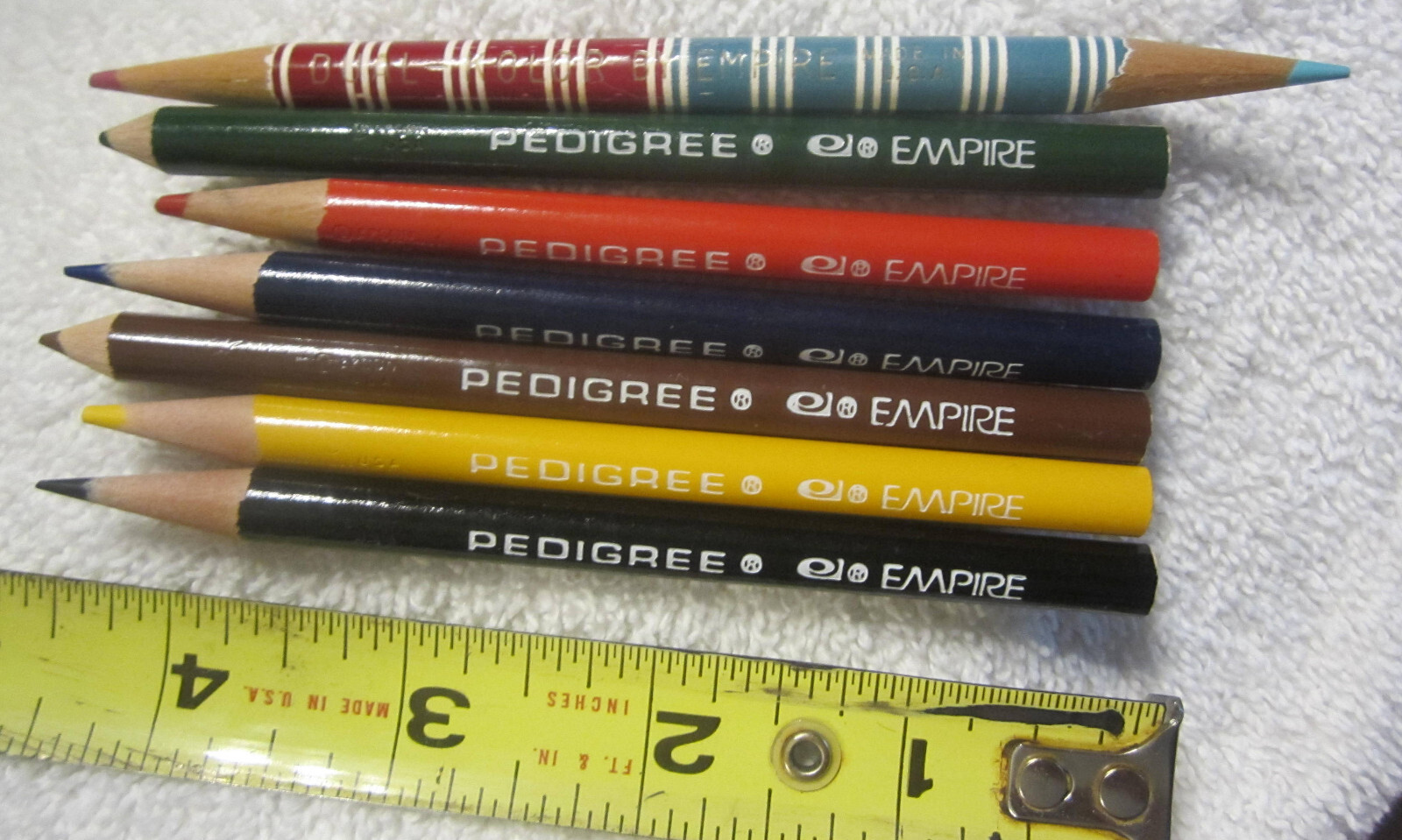 6 lot,1970's Pedigree Colored Art Pencil Crayons Empire,1 Dual Kolor
