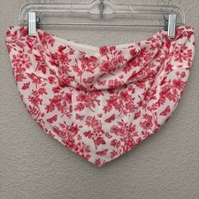 Princess Polly Juliette Bustier Strapless Crop Top Pink Floral Print Size 10