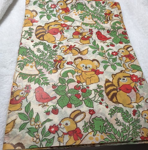 Vintage Gift Tissue 1960 Woodland Animals Open 6 Sheets 29”x 20” Prop