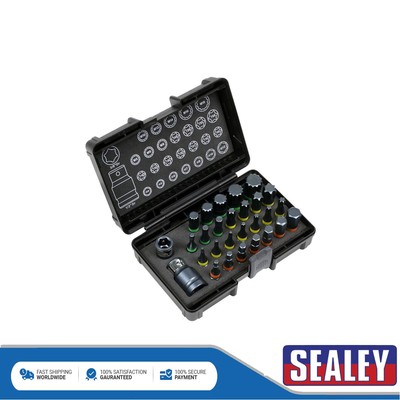 Sealey Premier Impact TRX-Star*/Sechskant/Spline Bit-Set 3/8'' & 1/2'' Vierkant 28-teilig