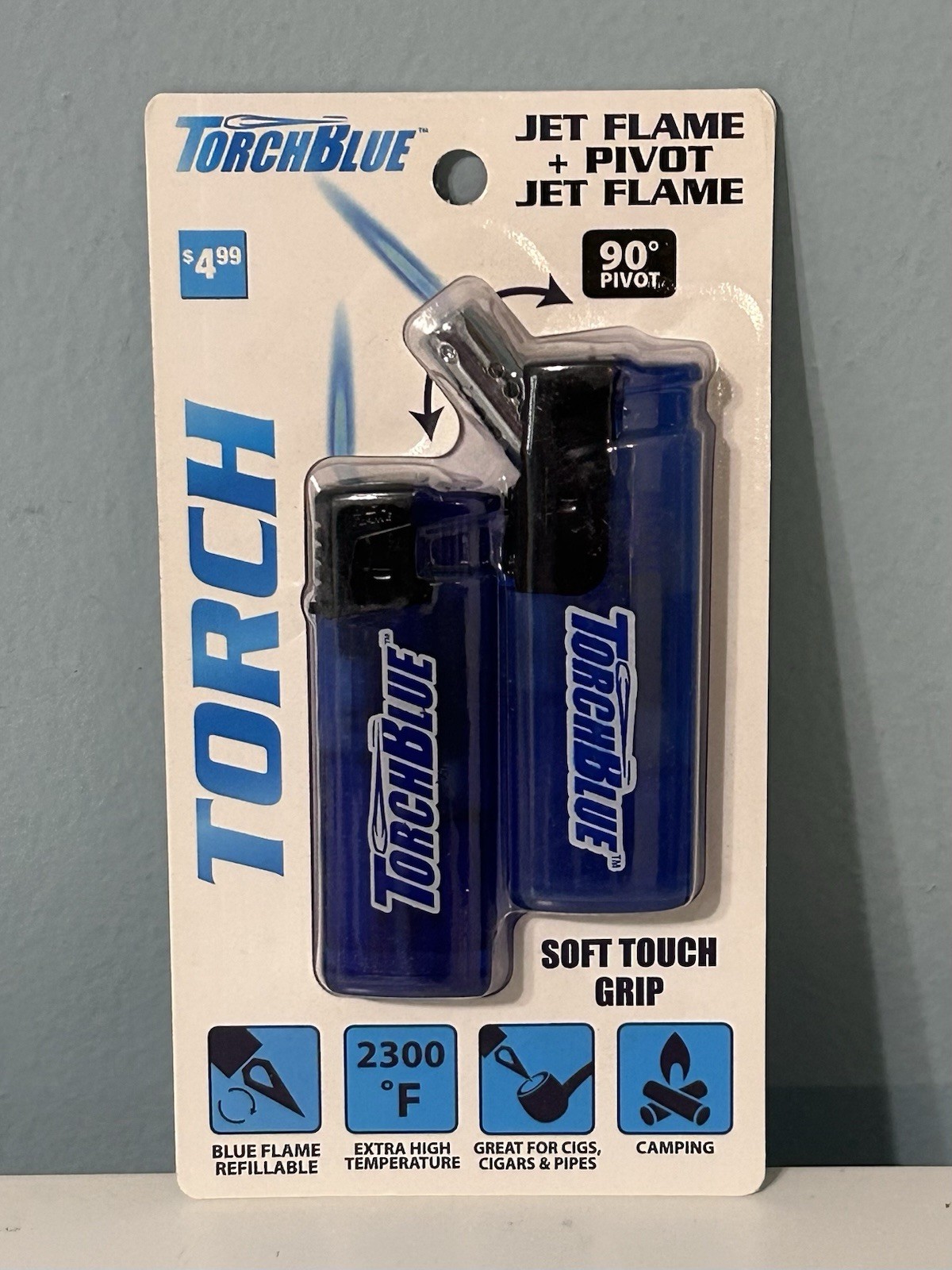 TorchBlue Lighter 2 Pack - Jet Flame and Pivot Jet Flame Refillable Lighters