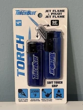 TorchBlue Lighter 2 Pack - Jet Flame and Pivot Jet Flame Refillable Lighters