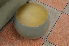 Side Table Meridiani Bongo Low Italian Designer Green Gloss Round Brass Metal