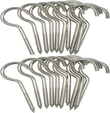 3 Inch Large Screw Hook Ceiling Hook Cup Hook Silver 20 Pcs