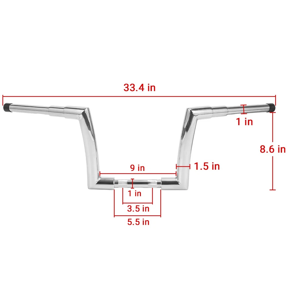 Manillar colgante APE 10" cromo ADN Monster Fat Bar 1,5" para Harley Road King Foto 2 de 4
