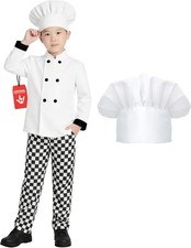 Kids Chef Costume S - XL Boys Girls Cook Kitchen Uniform Fancy Dress Halloween