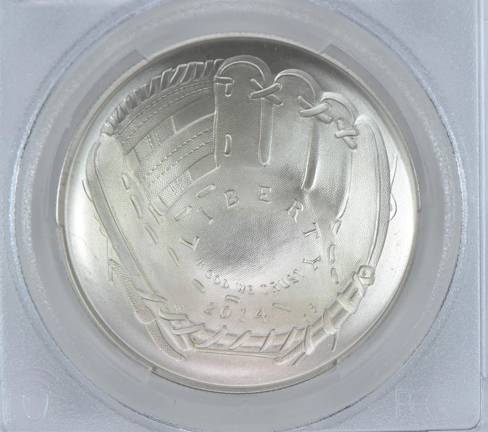 2014-P Baseball Hall Of Fame Commemorative Dollar MS70 PCGS Blue Label *2609 - Image 3 of 4