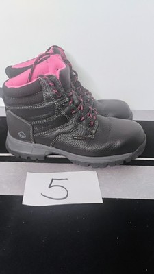 Women s Wolverine Piper 6  Composite  Toe Black Lace Up Work Boots SZ 8M